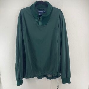 VTG Polo Golf Ralph Lauren Pullover Golf Jacket Green Mens XL Preppy Mock Neck